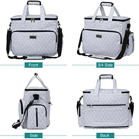 BAGLHER Dog Travel Bag, Pet Travel Bag（All Pet Travel Supplies）, with 2 Pet Food Containers and 3 Collapsible Silicone Bowls; Essential Kits for Pet Travel DLwhite - Görsel 2