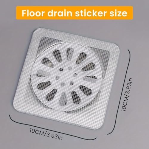 25 Pack,4" X 4" Disposable Shower Drain Cover Hair Catcher, Square Shower Drain Mesh Sticker, Bathroom, Laundry, Bathtub, Kitchen, Sink, for Human & Pet (25 PCS) - Görsel 2