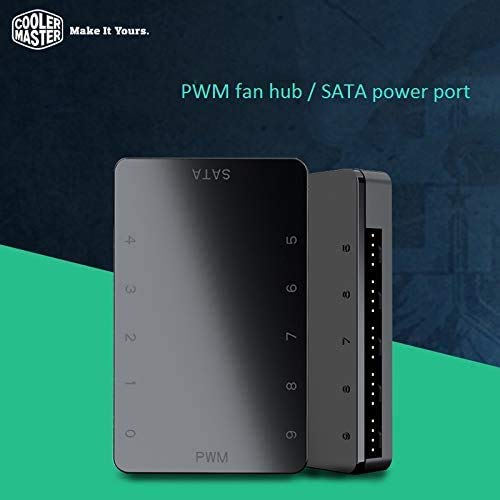 MasterFan hub 1 to 10 4PIN SATA PWM Fan Hub, Chassis Fan Cable hub Adapter, Strong Magnet adsorption is not Easy to Fall Off - Görsel 2