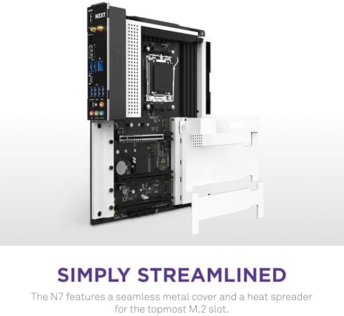 NZXT N7 B650E - AMD B650 Chipset - Supports AMD Ryzen 9000 8000 & 7000 Series CPUs (Socket AM5) - ATX Gaming Motherboard - Integrated Rear I/O Shield - DDR5 - Wi-Fi 6E - White - Görsel 4