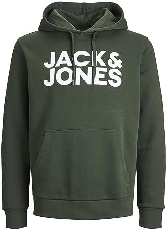 Jack&Jones Sweatshirt Erkek Uzun Kollu Deniz Mavisi 12152840 JJECORP Logo Sweat Hood NOOS Navy Blazer REG Large, Gri, S-XXL