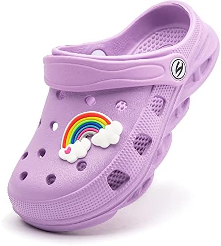 WOUEOI Kid's Girls Boys Clogs Garden Shoes Cartoon Slides Sandals Beach Slipper Children - Görsel 1