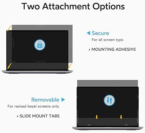 MOBDIK 16 Inch Laptop Privacy Screen • for 169 Aspect Ratio • Anti Glare & Blue Light Filter Protector • 16 in Removable Security Shield • 2 Pack - Görsel 5