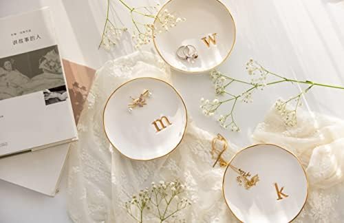 COLLECTIVE HOME - Ceramic Jewelry Tray, Decorative Trinket Dish for Rings Earrings Necklaces Bracelet Watch Keys, Birthday Mother's Day Christmas Gift for Women, 4.75", White Surface (M) - Görsel 7