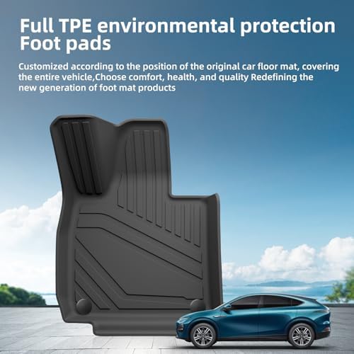 Smabee Fußmatten für Xpeng G6 2023 2024 Auto Fußmatten TPE 3D Fußmatte Wasserdicht Geruchloses Tablett Allwetter für Xpeng G6 Zubehör Schwarz (LHD) - Görsel 7