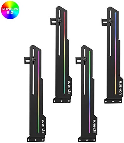 upHere GS05CF Rainbow LED Effec Graphics Card GPU Brace Support Video Card Sag Holder/Holster Bracket,Adjustable Length and Height Support - Görsel 3