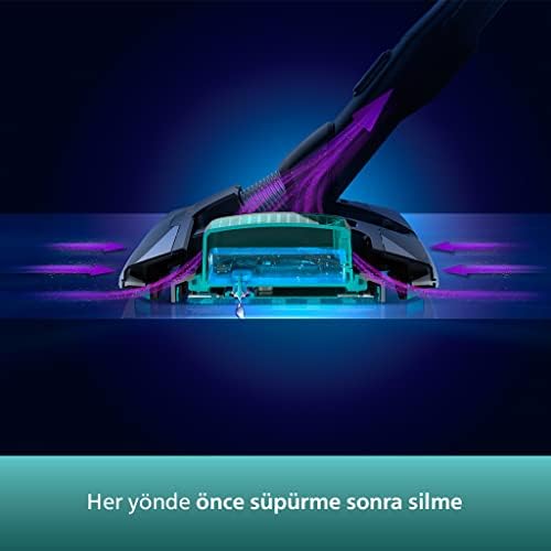 Philips XC8349/01 Aqua Plus Kablosuz Şarjlı Dik Süpürge, 80 Dakika Kullanım Süresi, Islak ve Kuru Kullanım - Görsel 6