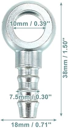 QUARKZMAN 2 x içi boş vida hortum manşonu 10 mm ID 7,5 mm AD hortum bağlantısı Banjo-Fitting motosiklet otomobil için - Görsel 6