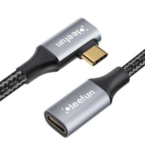 Right Angle USB C Extension Cable 1.5ft, 90 Degree USB C Male to USB C Female Cable, USB 3.1/10Gbps & 4K Video Transfer USB C Extender Cable with 100W Fast Charging for USBC Hub, Laptop, Tablet, Phone - Görsel 1