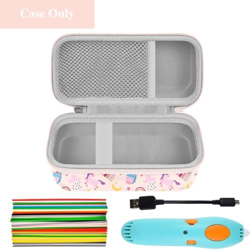 Leayjeen Storage Case Compatible with 3Doodler Start+ Essentialsfor 3D Pen Set for Kids, 3 d pens for kids ages 8-12，Fit for 3D Printing Pen Carrying case(Case Only)-Pink Unicorn - Görsel 5