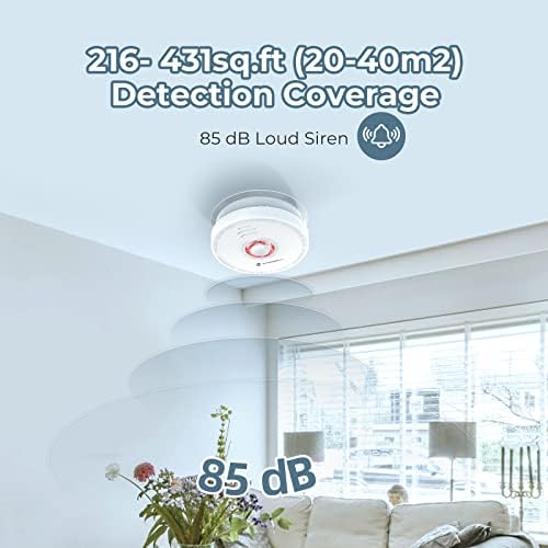 SITERWELL Smoke Detector Fire Alarm with Magnetic Fastening Kit and Built-in Battery, Fire Safety with Photoelectric Technology for Home Bedroom and Babyroom, UL Listed, GS528A, 4 Packs - Görsel 5