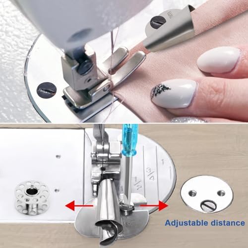 2024 Upgraded Universal Sewing Rolled Hemmer Foot Set 8 Sizes Rolled Hem Presser Foot [3-10mm] Wide Rolled Hem Foot for Home Industrial Sewing Machine Sewing Supplies[8Pcs-3/4/5/6/7/8/9/10mm] - Görsel 5