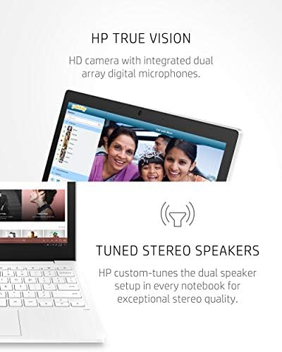 HP Chromebook 11-inch Laptop - Up to 15 Hour Battery Life - MediaTek - MT8183 - 4 GB RAM - 32 GB eMMC Storage - 11.6-inch HD Display - with Chrome OS™ - (11a-na0021nr, 2020 model, Snow White) - Görsel 5