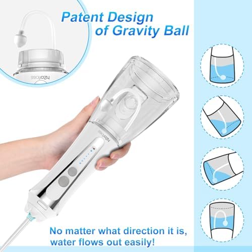 H2ofloss Water Dental Flosser Cordless, 300ML Rechargeable Oral Irrigator for Teeth Cleaning, Portable & IPX7 Waterproof Teeth Cleaner Pick for Braces Home Travel - Görsel 6