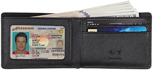Gostwo Mens Slim Minimalist Front Pocket Wallet Genuine Leather ID Window Card Case RFID Blocking - Görsel 3