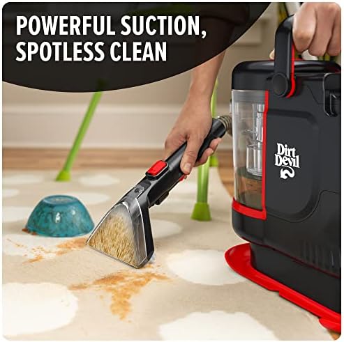 Dirt Devil Portable Spot Compact Carpet Cleaner for Carpet & Upholstery, Powerful Suction with Versatile Tools, Pet Stain Remover, Carpet Shampooer, FD13000, Black - Görsel 3