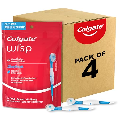 Colgate Max Fresh Wisp Disposable Mini Travel Toothbrushes, Peppermint, 24 Count (Pack of 4) - Görsel 1