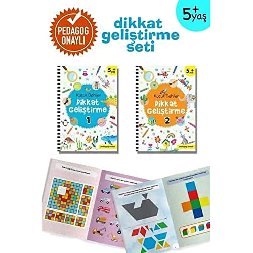 Dahiler Dikkat Geliştirme Seti (2 Kitap Takım) 5+ Yaş (Pedagog Onaylı) (Kapak değişebilir)