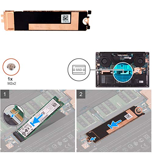 Deal4GO Slot 2 Right Side 2280 M.2 SSD Heatsink Cover Thermal Plate 3JJDG 4TW9C for Dell XPS 15 9500 9510 Precision 5550 5560 Latitude 5500 - Görsel 3