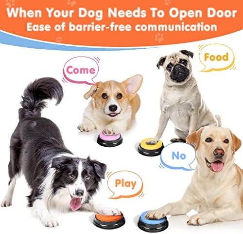 DCIAER Dog Buttons for Communication,Talking Buttons for Dogs,6 Recordable Sound Buttons + 24 Scene Patterns + 1 Dog Button Mat+ 12 AAA Batteries，30 Seconds Dog Buttons for Pet Sound Training Toy - Görsel 3