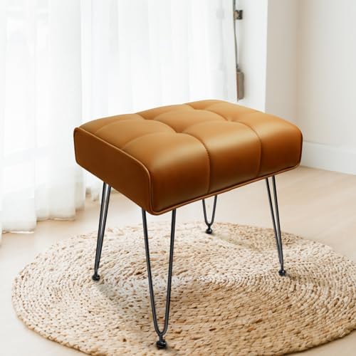 HOUCHICS Vanity Stool, Makeup Stool, Vanity Stools for Makeup, Vanity Chair, Vanity Stool Seating, Vanity Chair for Makeup Room (Brown) - Görsel 1