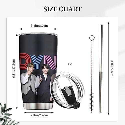 20oz Double-Walled Stainless Steel Vacuum Insulated Tumbler with Straw, Lid, and Cleaning Brush - Leak-Proof Travel Mug for Hot & Cold Beverages - Görsel 2