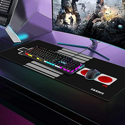 Gaming Mouse Pad - Extended Keyboard Mouse Pad Mat, Large PC Laptop Game Mouse Mat Huge Desk Pad with Stitched Edges, Anti-Slip Rubber Base Mousepad, 35.5"x15.4"x0.1" (MPX-02) - Görsel 5