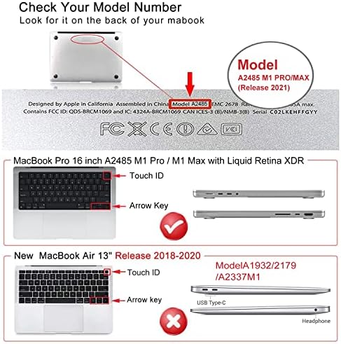 iCasso for MacBook Pro 14 inch Case 2023 2021 2022 Release M3 A2918 A2992 M2 A2779 A2442 M1 Pro/Max Chip, Bundle 5 in 1, Hard Shell Case, Sleeve Bag, Screen Protector, Keyboard Cover -Clear - Görsel 2