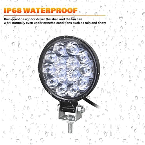 SKYWORLD 12 V LED spot otomobil, 2 adet 3,2 inç 42 W yuvarlak mini spot far, araba, offroad sis farı, SUV, ATV, traktör, kamyon için, 4 x 4, 6000 K beyaz, LED çalışma lambası, LED çalışma ışığı - Görsel 6