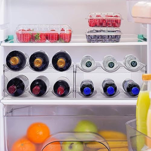 [ Large Compartment ] 3 Pack Water Bottle Organizer, Stackable Kitchen Home Organization and Storage Shelf, Plastic Water Bottle Holder for Fridge Cupboard Pantry Organizer, Tumbler Mug Cup Organizer - Görsel 7