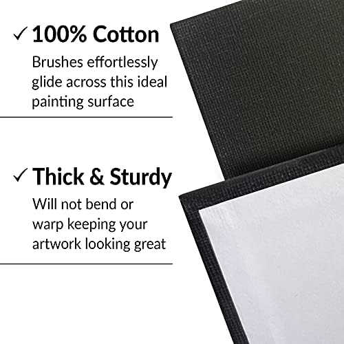 Black Canvas for Painting Bulk 20 Pack Small Canvases for Painting Boards Blank Canvas for Painting 5x7 Art Canvas Panels for Paint for Artists Gesso Primed for Oil, Acrylic, and Watercolor - Görsel 5