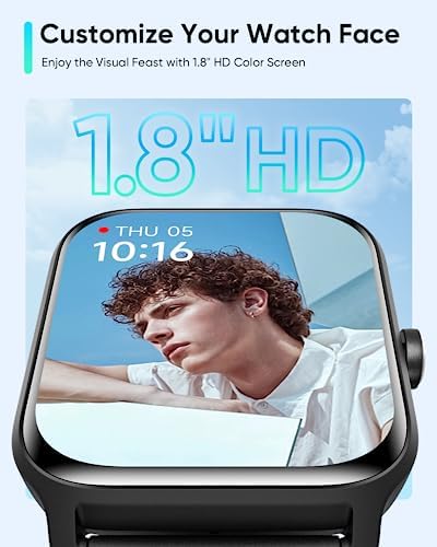 Fitpolo Smart Watch for Men Women Android, Alexa Built-in [1.8" HD Screen] IP68 Waterproof Fitness Watch Bluetooth Call for Android & iPhone with Heart Rate/Sleep/SpO2 Monitor,100 Sports Trackers - Görsel 2