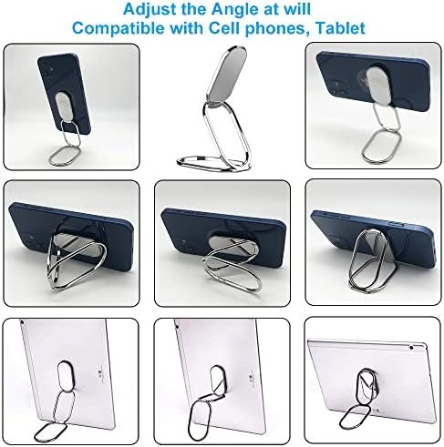 CLZWiiN Phone Ring Holder Finger Kickstand, Foldable 360° Rotation Cellphone Grip for Desk, Office Desktop, Cell Phone Stand Compatible with iPhone iPad Smartphones Tablets (with Magnetic Car Mount) - Görsel 3