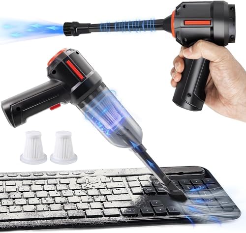 PeroBuno 3-in-1 Computer Vacuum Cleaner - Air Duster - for Keyboard Cleaning - Cordless Canned Air - Powerful 45000RPM - Energy-Efficient - Compressed Air - Görsel 1