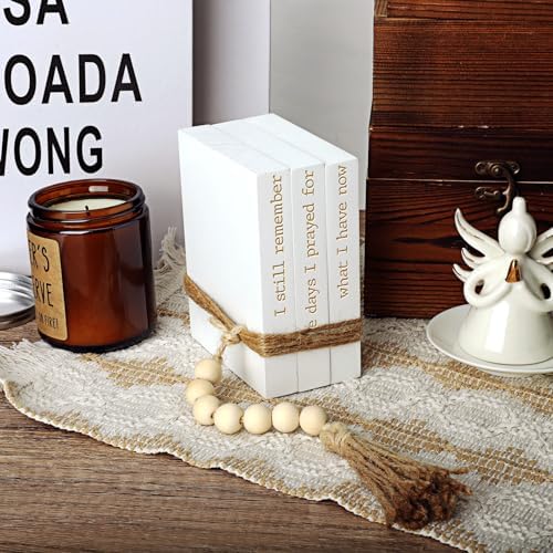 Decorative Books for Home Decor, Mini Faux Books for Decoration, Christian Decor Books for Living Room, Entryway, Bookshelf, Coffee Table, Farmhouse Stacked Books Decor Set of 3, Spiritual Gifts - Görsel 5