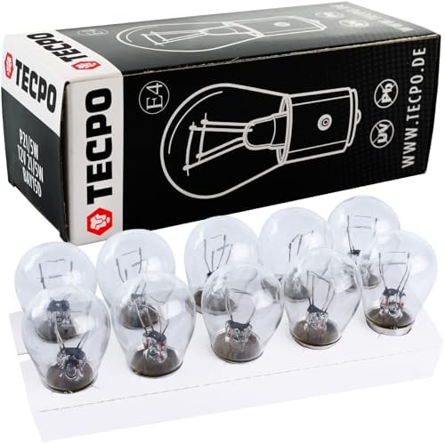 TECPO 10 x Küre Lamba BAY15S 12V 21/5W Fren Lambası Park Lambası Arka Araç Lambası Ampul Akkor Lamba İki Filamentli