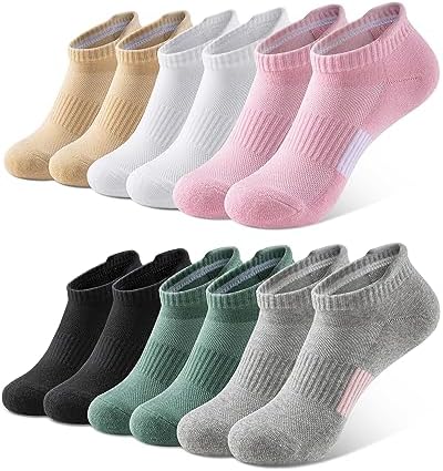 QUEENFUR Ankle Socks For Women Running No Show Athletic Socks Compression Hiking Socks 6 Pairs - Görsel 1