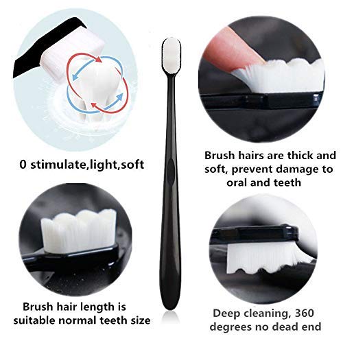 Extra Soft Toothbrush, Ultra Soft-bristled Adult Toothbrush Micro Nano 15000 Floss Bristle Good Cleaning Effect for Sensitive Teeth Oral Gum Recession - Görsel 6