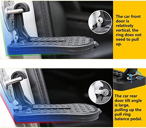 NATGIC Araba kapısı pedalı, araç kapı kontrol ayak pimleri U şeklinde ayak pedalı, çatıya kolay erişim, kaymaz, çok fonksiyonlu üniversal otomobil pedalı, SUV, RV için güvenlik kapılı, 16 cm, gümüş) - Görsel 4