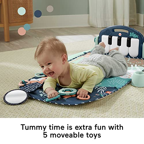 Fisher-Price Baby Playmat Kick & Play Piano Gym with Musical and Sensory Toys for Newborn to Toddler, Navy Fawn - Görsel 3