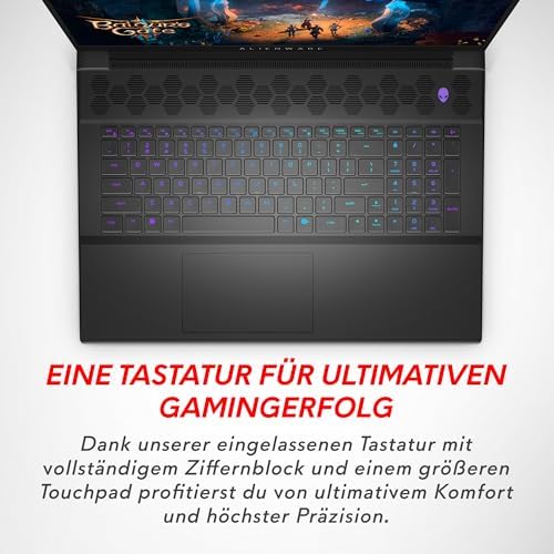 Alienware m18 R2 Oyun Dizüstü Bilgisayarı - 18" QHD+ 165Hz, Intel Core i9-14900HX, 32GB RAM, 1TB SSD, NVIDIA GeForce RTX 4080, Windows 11 Home, Alman AlienFx RGB arkadan aydınlatmalı klavye, koyu - Görsel 5