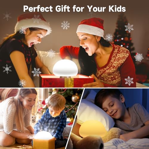 Danolt Silicone Mushroom Night Light for Kids 7 Colors Dimmable Mushroom Lamp Touch Baby Night Light with Remote Rechargeable Squishy Lamp Cute Room Decor Cool Mushroom Gifts - Görsel 5