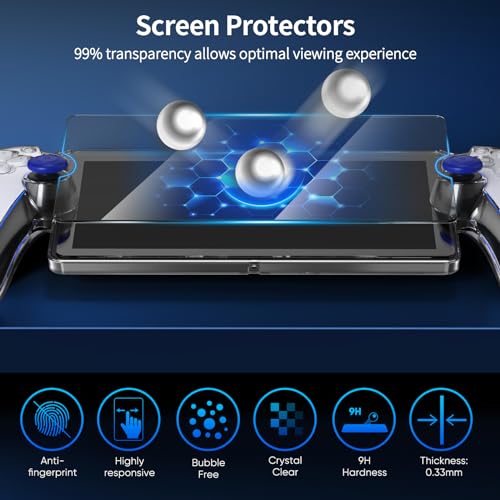 Accessories Bundle for Playstation Portal, Carrying Case and Hard PC Clear Cover Case with Tempered Glass Screen Protector, Protective Cover Case and Hard Shell Portable Travel Handbag for Ps Portal - Görsel 5
