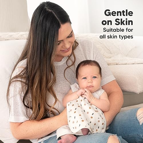 5-Pack Muslin Burp Cloths for Baby Boys and Girls - Organic Baby Burp Cloth, Bamboo Viscose Cotton Baby Washcloths, Burp Rags, Large Neutral Burp Clothes for Newborn (Petals) - Görsel 7