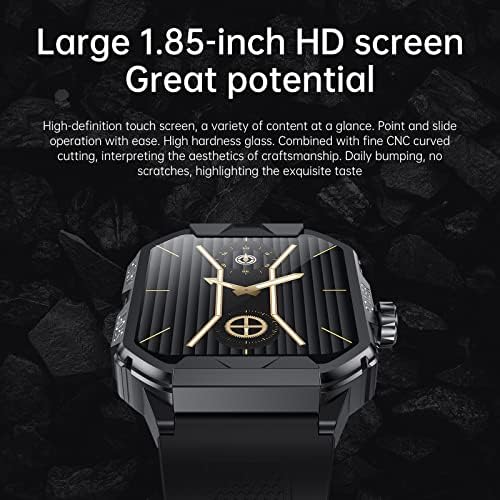 ANDFZ Smart Watch(Call Receive/Dial/Reject), 1.85'' Full Touch Screen SmartWatch for Android and iOS Phones, Fitness Tracker with Call/Text/Heart Rate/19 Sport Modes/Step Counter for Men Women - Görsel 2