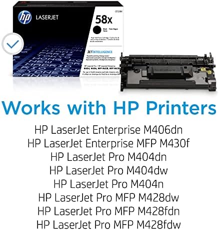 HP 58X Black High-yield Toner Cartridge | Works with HP LaserJet Enterprise M406dn, HP LaserJet Enterprise MFP M430f, HP LaserJet Pro M404 Series, HP LaserJet Pro MFP M428 Series | CF258X - Görsel 2