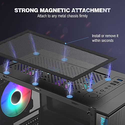 MoKo 400x300mm DIY PC Case Dust Mesh Filter, [2 Pack] PVC Dustproof Magnetic Dust Filter Cover, PC Mesh Grill with Magnetic Frame Strip Computer Cooler Fan Dust Filter for Computer PC Case, Black - Görsel 6