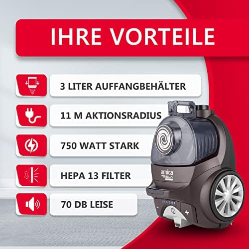 Arnica Tesla Premıum Ergo Toz Torbasız Elektrıklı Süpürge Maun Kahve - Görsel 4