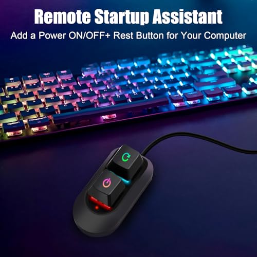Desktop Computer Power Switch,AZMXDVP External Remote Start PC Motherboard Power On Off Reset Switch Button Extension Cable-M30 - Görsel 2