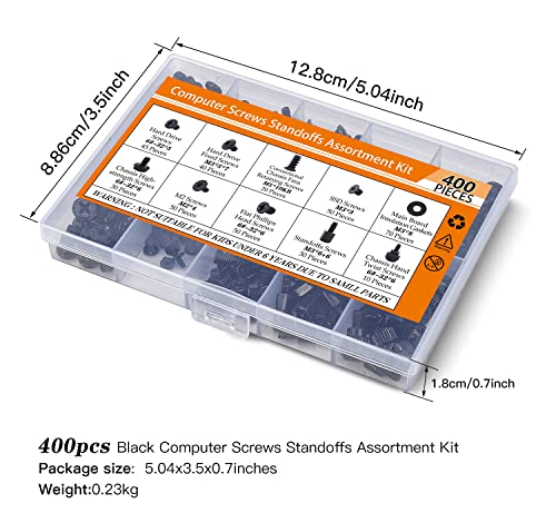 400PCS Motherboard Standoffs Computer Screws Assortment Kit for Motherboard PC Fan HDD Power Supply SSD Hard Drive Graphics PC Case, Motherboard Mounting Screws for DIY PC Building and Repair - Görsel 5